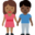 woman and man holding hands, medium-dark skin tone, dark skin tone